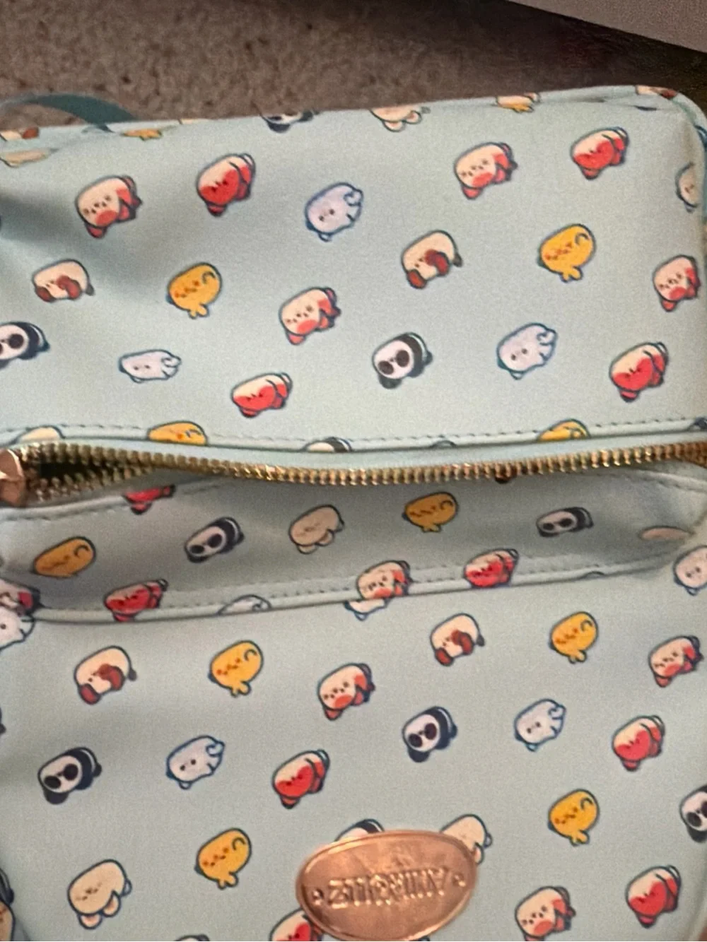 Light Blue Kids Mini Backpack with Cute Character Print